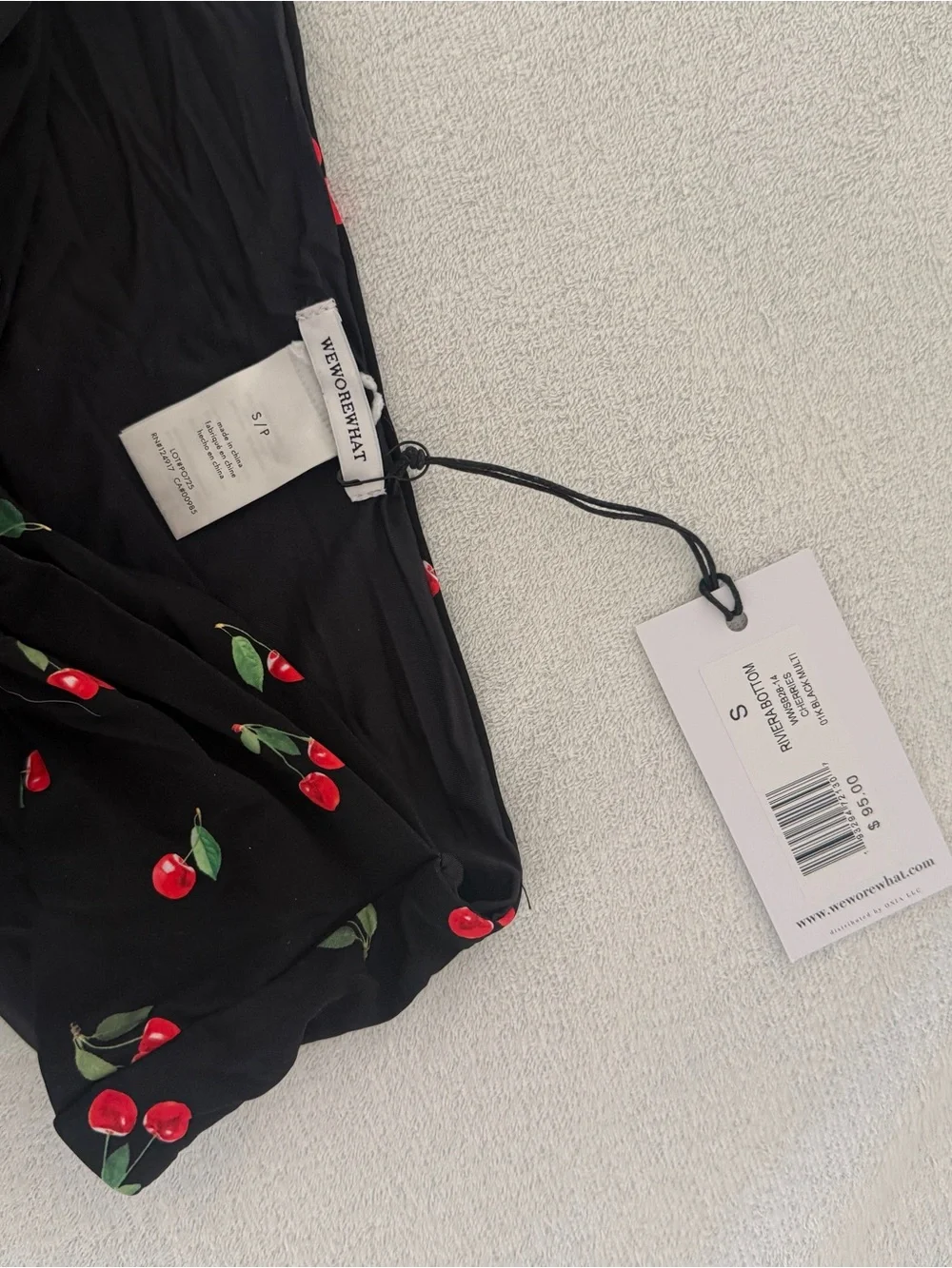 NWT- Weworewhat Cherry Riviera Bikini Bottoms- S